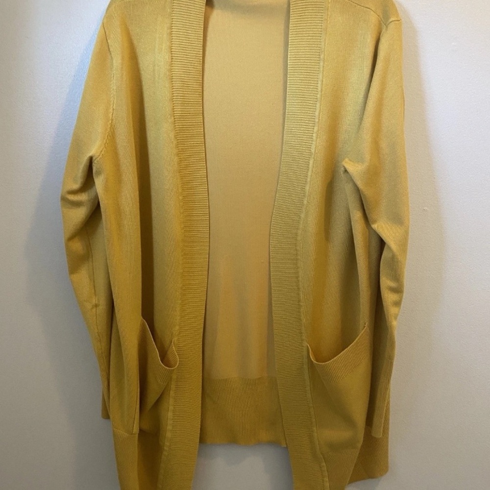 Yellow Open-Front Cardigan Sweater